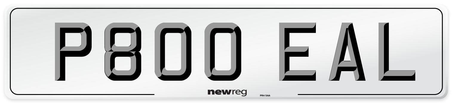 P800 EAL Number Plate from New Reg